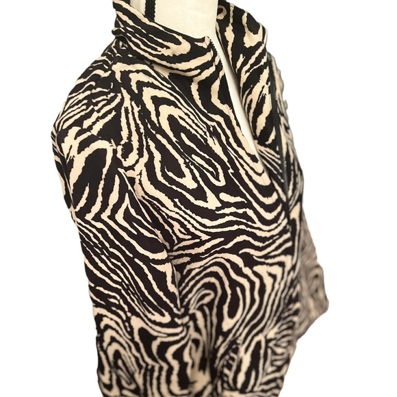 Birch Hill Animal Print Zip Up Jacket Zebra Pattern Long Sleeve Retro Y2K Style - Picture 2 of 5